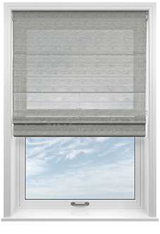 Sahara Voile, Metallic Grey - Twist&Fit Roman Blind